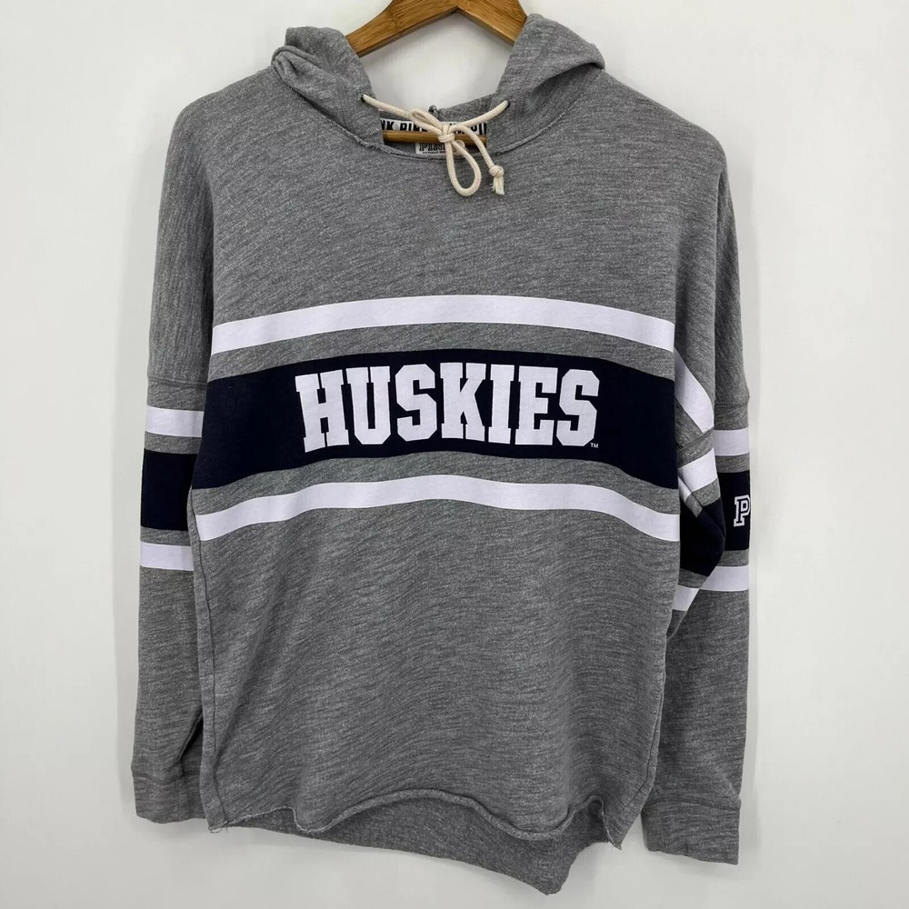 Victoria's Secret PINK Washington Huskies Hoodie Grey XS 5th & Ocean Striped